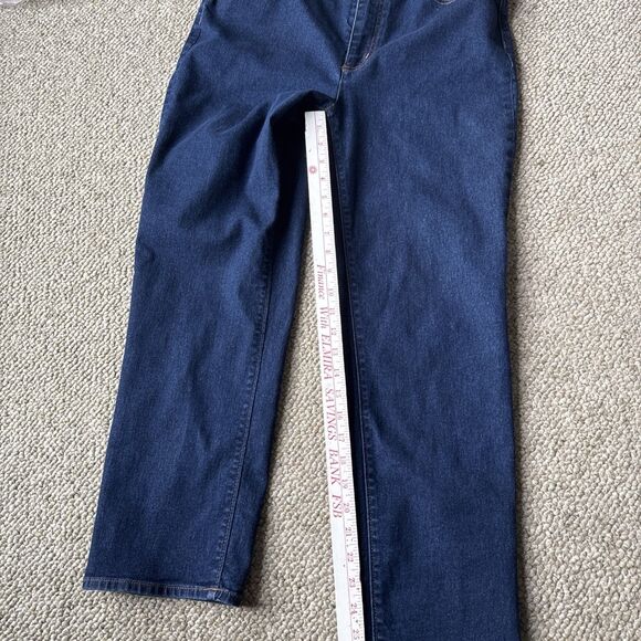 Lands' End Womens Size 14 Curvy Mid Rise Straight Leg Dark Blue Denim Jeans - Picture 13 of 15